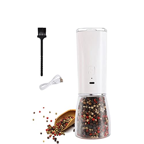 HBJWOV Electric Pepper Grinder Spice Mill Automatic Salt and Pepper Shaker Coffee Grinder with LED Light Set Adjustable Ceramic
