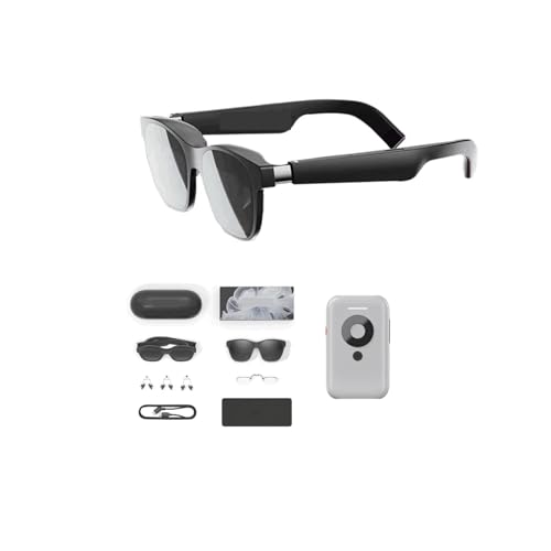 QDVOPHZA Ar Smart Glasses, 330 Inch Micro OLED Big Screen 1080P View for Mobile Computer Not VR Virtual Reality(AR with Beam)