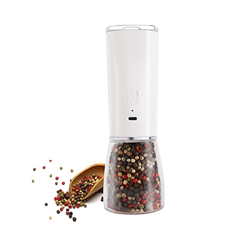 DFHBFG Electric Pepper Grinder Spice Mill Automatic Salt and Pepper Shaker Coffee Grinder with LED Light Set Adjustable Ceramic