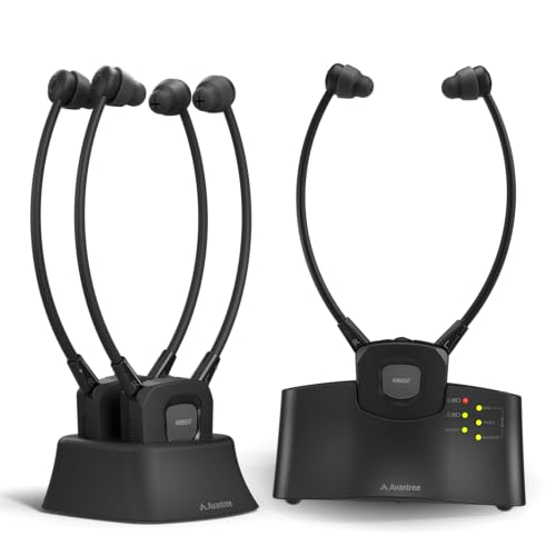 Avantree HT3831 - Wireless Headphones for TV Watching with 3 EQ Modes & L/R Volume Adjustment, Ambient Sound, Ideal Multiple Listening Earbuds Devices for Seniors, Hard of Hearing & Nursing Home