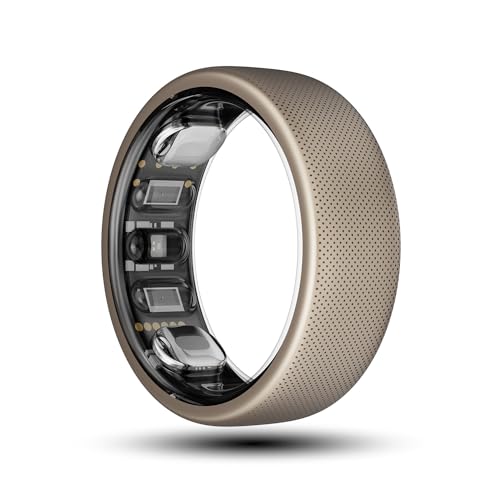Amazfit Helio Smart Ring Health Tracker, Fitness Tracker Ring, No Subscription, Monitors Sleep, Heart Rate & Stress, Titanium Alloy, Fast 1.4-Hr Charging, Swim/Shower Water-Resistant (Size 8)