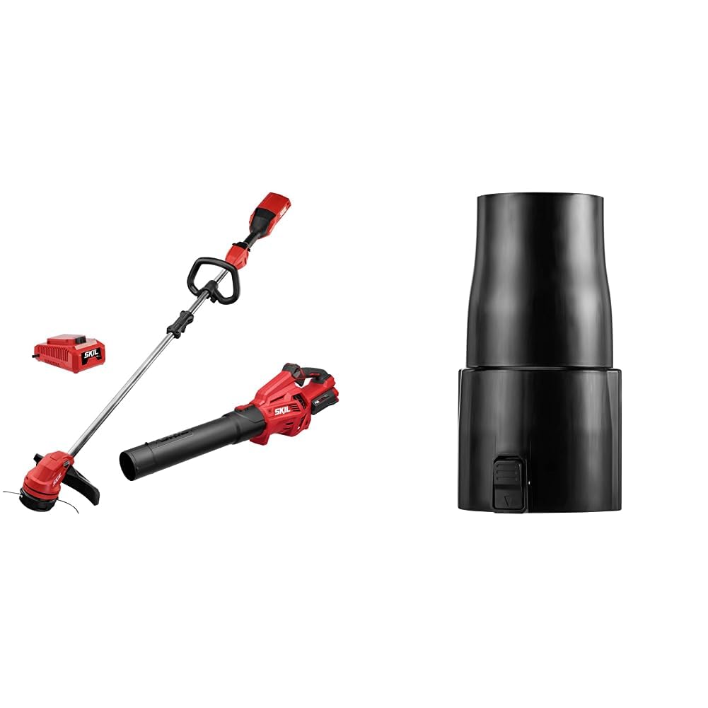 Skil CB7478C-11 PWR CORE 40 Brushless 40V 14 String Trimmer and Leaf Blower Combo Kit with 2.5Ah Battery and Charger & SNR0001 Round Nozzle for Blower BL4713-10/BL4713C-11