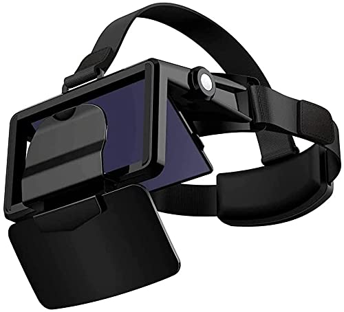 KouRy VR Glasses, 3D Virtual Reality Glasses, HD Universal Virtual Reality Goggles Compatible with iOS & Android Phones, Gift for Kids and Adults (Colour: Black)