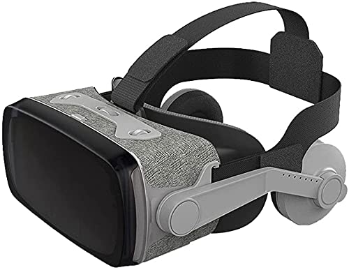 KouRy VR Headset 3D Glasses Goggles HD Virtual Reality Headset Compatible with iOS & Android Phone Eye Protected Soft & Comfortable Adjustable Distance for Phones 4.7-6.0"(Color: Gray)