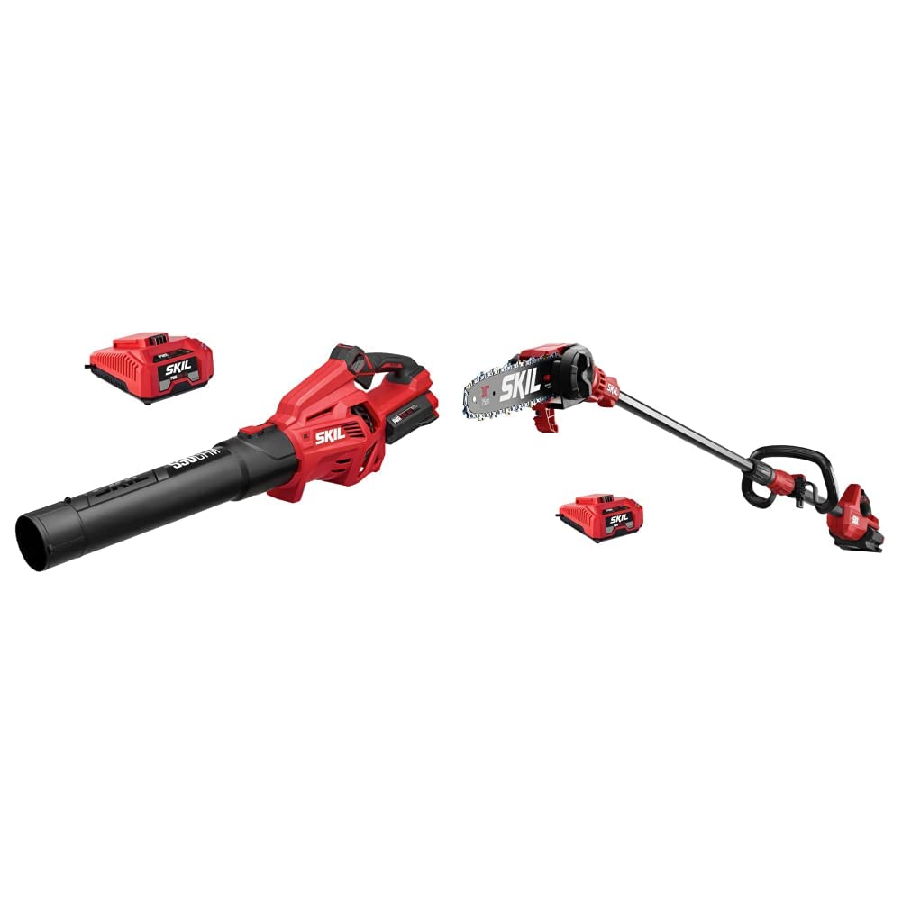 SKIL PWR CORE 40 Brushless 40V Cordless Leaf Blower Kit with Pole Saw Kit