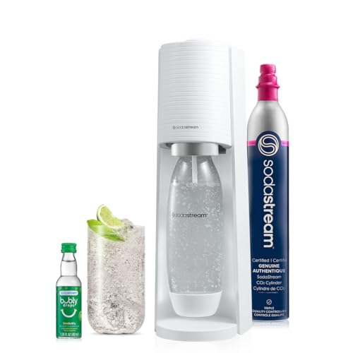 SodaStream Terra Sparkling Water Maker (White) with CO2, DWS Bottle and Bubly Drop