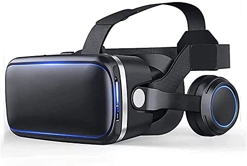 KouRy VR Headset Glasses, 3D Glasses Virtual Reality Headset for VR Games & 3D Movies, Eye Care System for iOS and Android Smart Phones, VR Glasses for Kids and Adults (Colour: Black)