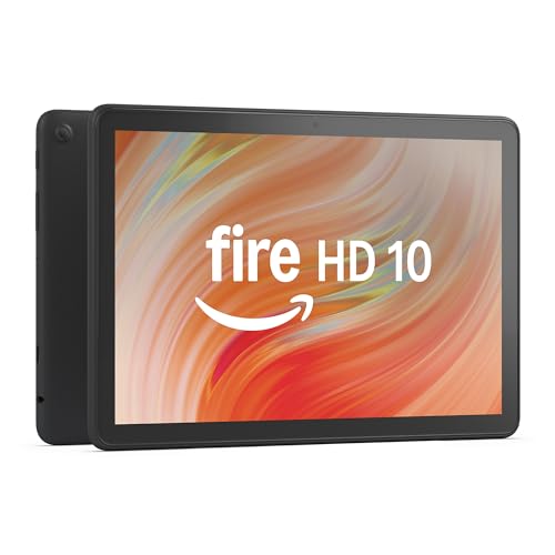 Amazon Fire HD 10 tablet (newest model) built for relaxation, 10.1" vibrant Full HD screen, octa-core processor, 3 GB RAM, 64 GB, Black, without lockscreen ads