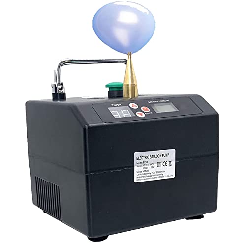 YILIKISS Electric Air Inflator Digital Timer Electric Balloon Inflator Machine, Portable Balloon Pump Professional Automatic Modeling Balloon Blower Pump for for Decoration, Party, Sport,Gifts