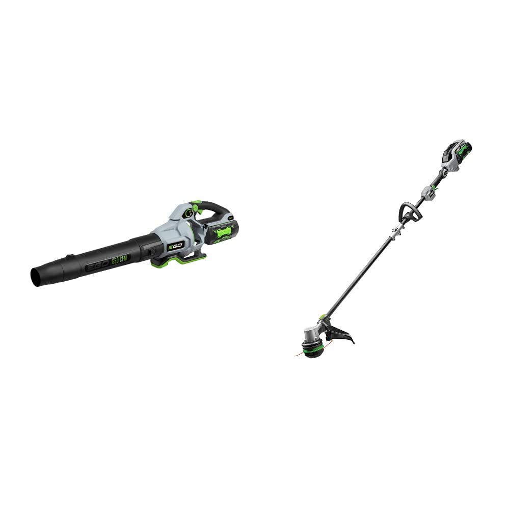 EGO Power+ LB6504 650 CFM Variable-Speed 56-Volt Lithium-ion Cordless Leaf Blower 5.0Ah Battery and Charger Included & ST1521S 15-Inch String Trimmer