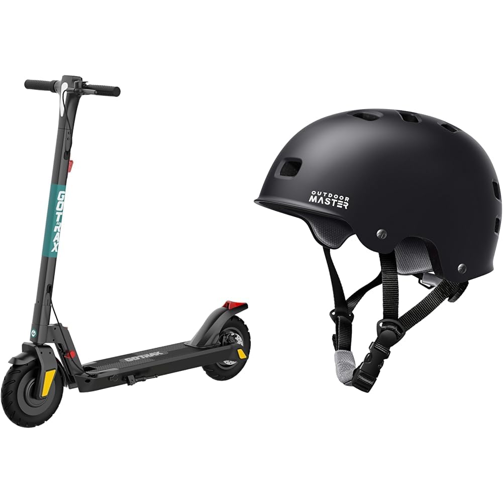 Gotrax XR Elite MAX Electric Scooter with 20 Mile Range + OutdoorMaster Skateboard Cycling Helmet for Adults