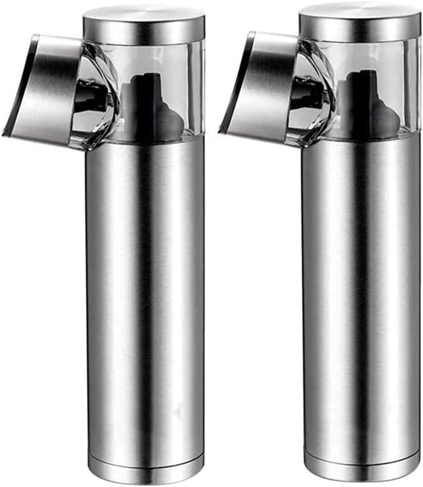 Electric Salt and Pepper Grinder Set, Automatic Pepper and Salt Mill Grinder,Battery-Operated with Adjustable Coarseness, Premium Stainless Steel One Hand Operated