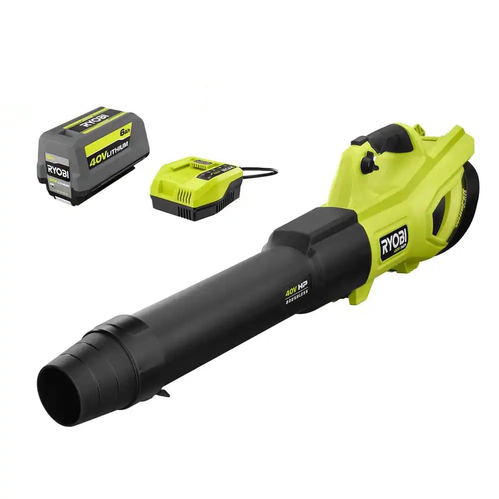 40V HP Brushless Whisper Series 160 MPH 650 CFM Cordless Battery Leaf Blower with 6.0 Ah Battery and Charger