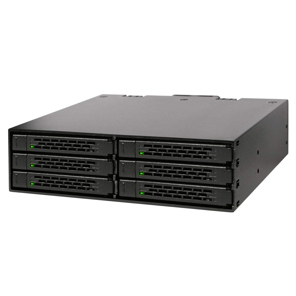 ICY DOCK Full Metal 6 x 2.5 SAS/SATA HDD/SSD Mobile Rack Enclosure for 5.25" Bay | ToughArmor MB996SP-6SB
