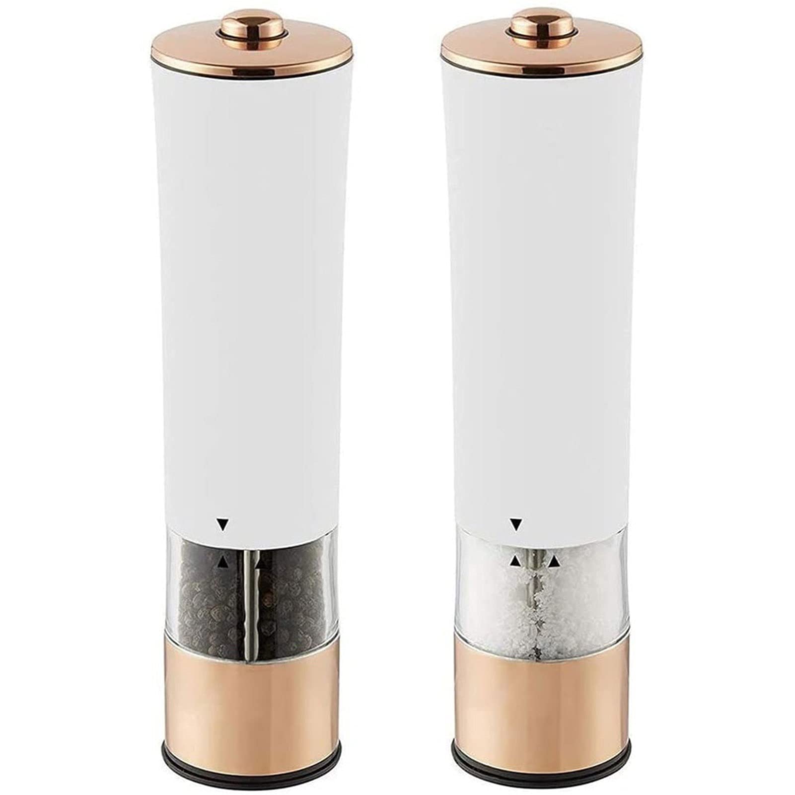 XIXIDIAN Automatic Salt Pepper Grinder Electric Spice Mill Grinder Seasoning Adjustable Coarseness Kitchen Tools Grinding for Cooking (Color : White)