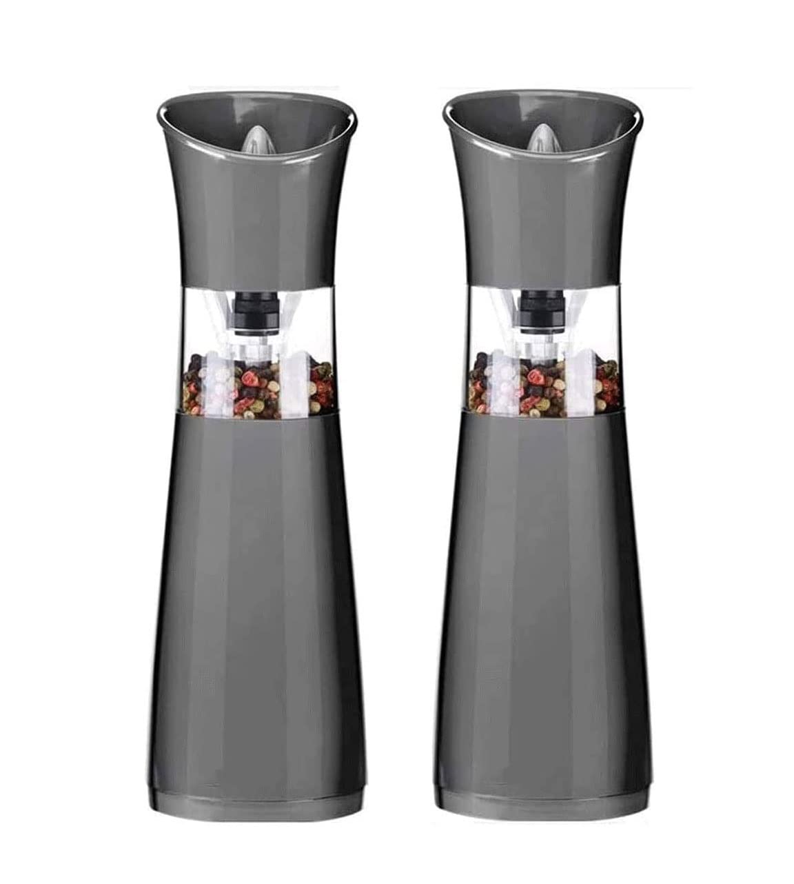 SMSOM Electric Pepper Grinder Mill, Stainless Steel Pepper Grinder Set, Automatic Battery Powered, Adjustable Coarseness, One-Handed Operation, Easy to Use, Kitchen Tool