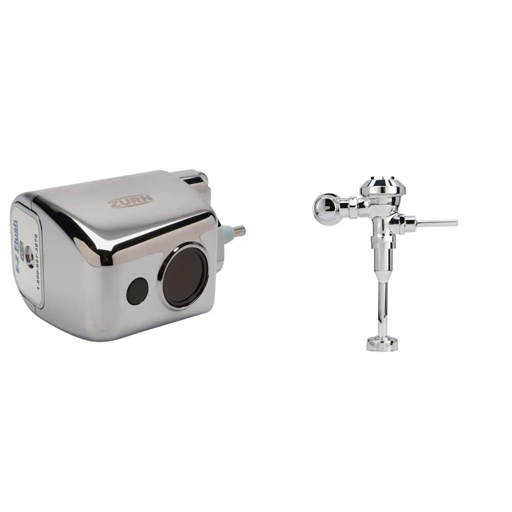 Zurn ZERK-CPM AquaSense E-Z Flush Retrofit Kit with Metal Cover, Chrome | Zurn Z6003-WS1-YB-YC Aquaflush Flush Valve 1.0 Gallon With Cast Wall Flange And Sweat Kit