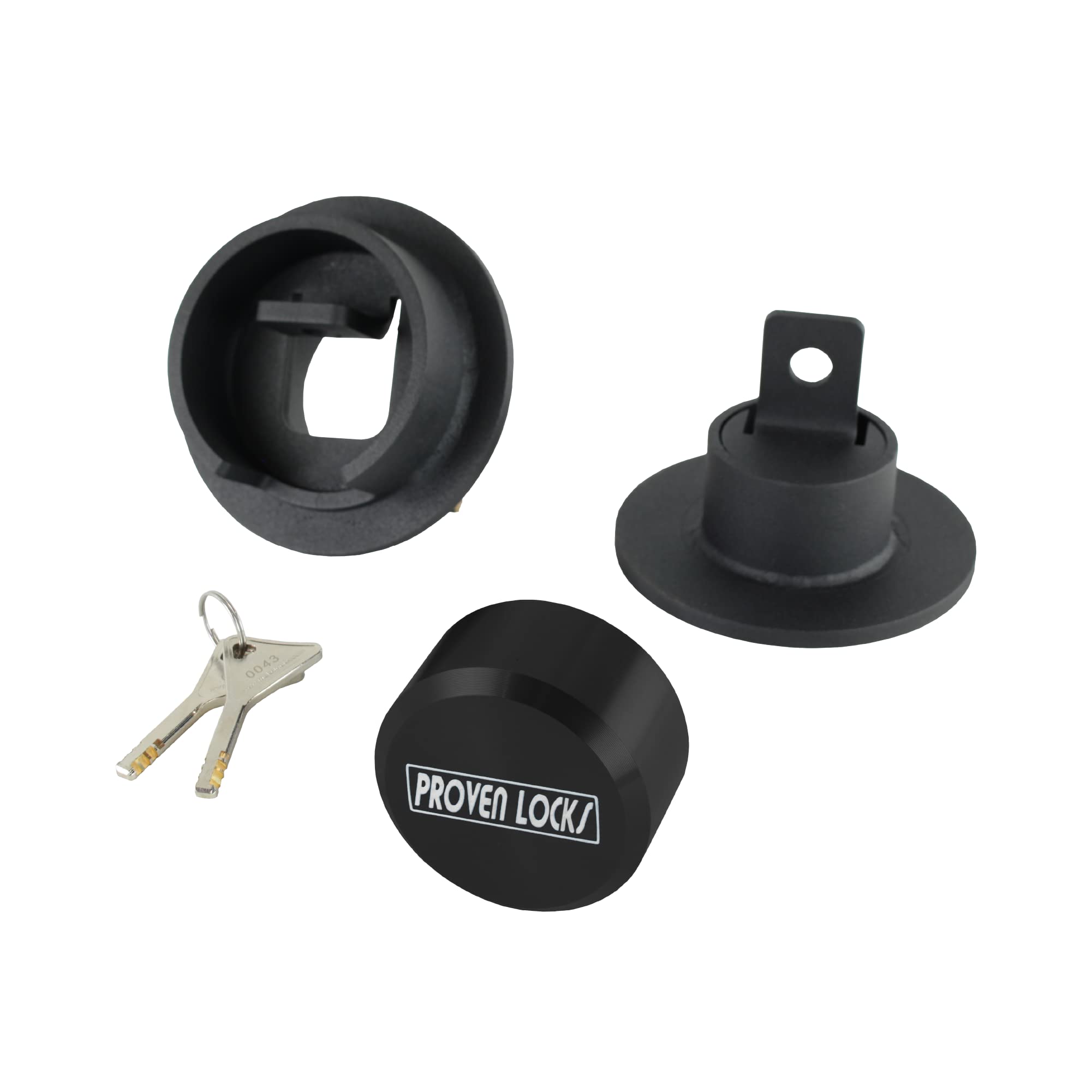 Proven Industries Model PL-2 Heavy-Duty Trailer Lock, Fits 3-Inch Eyes, Made in The USA, (Black)