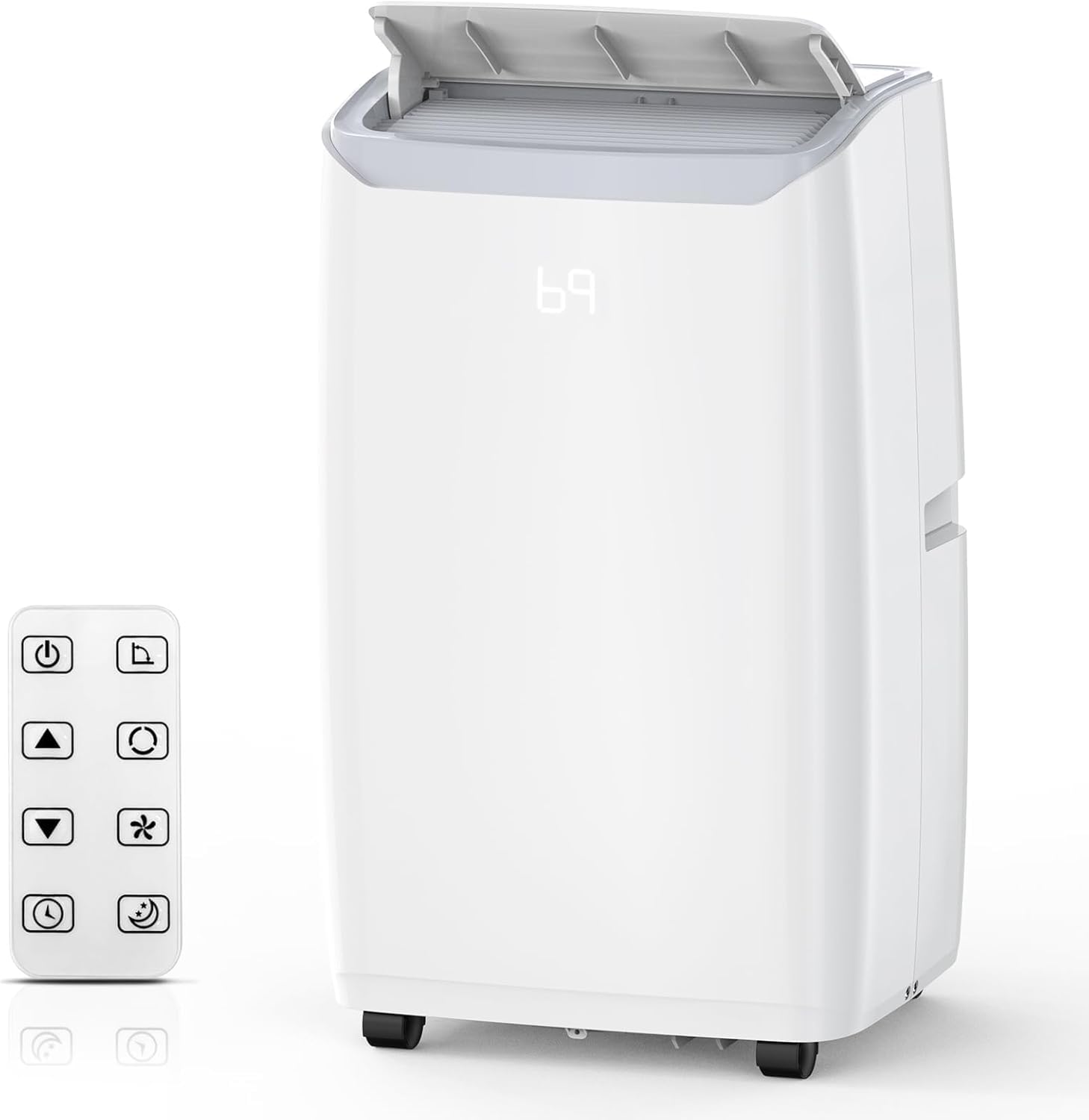14,000 BTU Portable Air Conditioner – 4-in-1 Portable AC Unit with Cooling, Dehumidifier, Fan & Sleep Mode for Rooms Up to 750 Sq.Ft, Remote Control, LED Display, 24H Timer, White+Black-3032