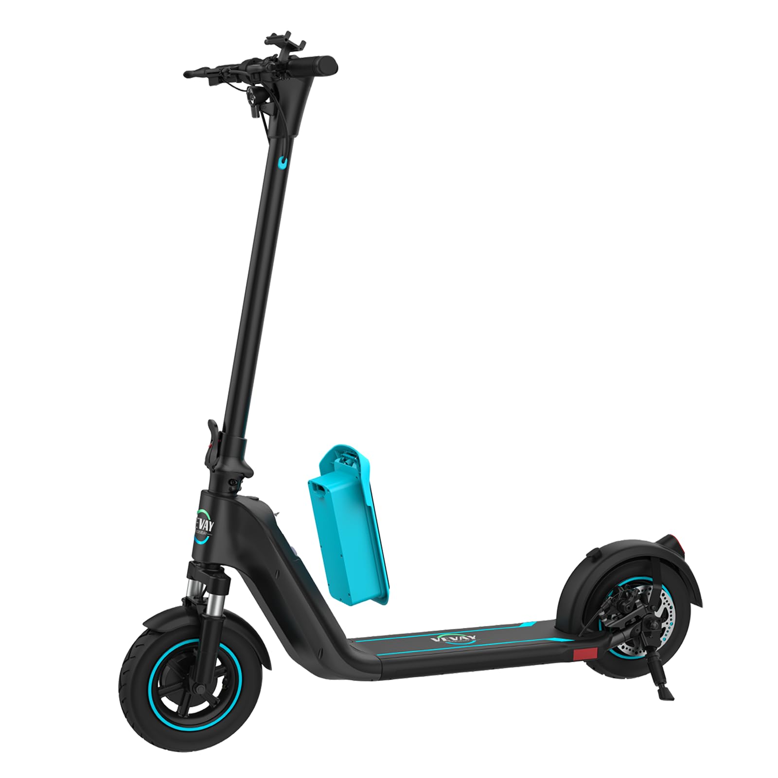 Vevay Q11 Electric Scooter for Adults, 10.4Ah Removable Battery, 750W Peak Motor, 22 MPH & 22 Miles Range, 10" Solid Tires, Foldable Design, Dual Braking & Suspension, Includes Phone Holder