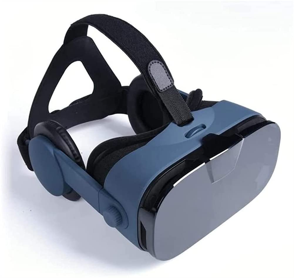 SMSOM VR Glasses, VR Headset Compatible for iOS and Android Phone, 3D Virtual Reality Viewer for Watch Movies & Video Games, Support 4.0-6.3”Smartphone, Gift for Kids and Adults (Color : Blue)