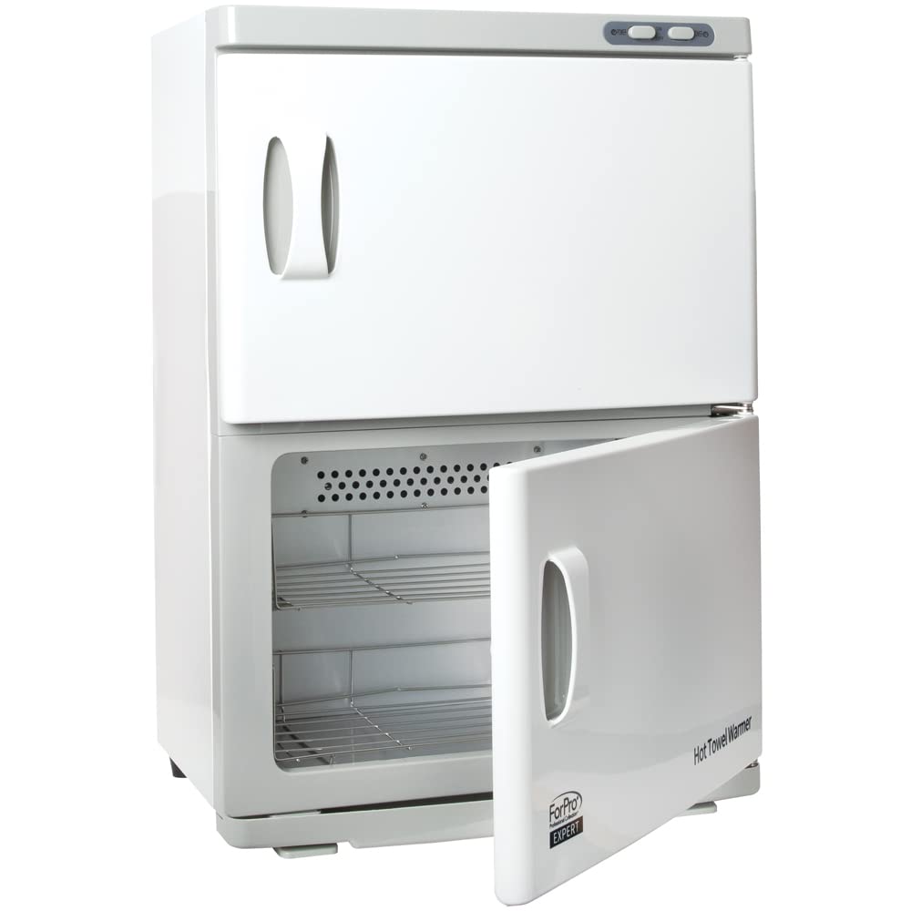 ForPro Professional Collection Expert Double Hot Towel Warmer, 46L Extra Large Capacity, Holds 48 Towels, Rust Resistant Towel Heater with Stainless Steel Racks, 25.5" H x 17.75" W x 11" D, White