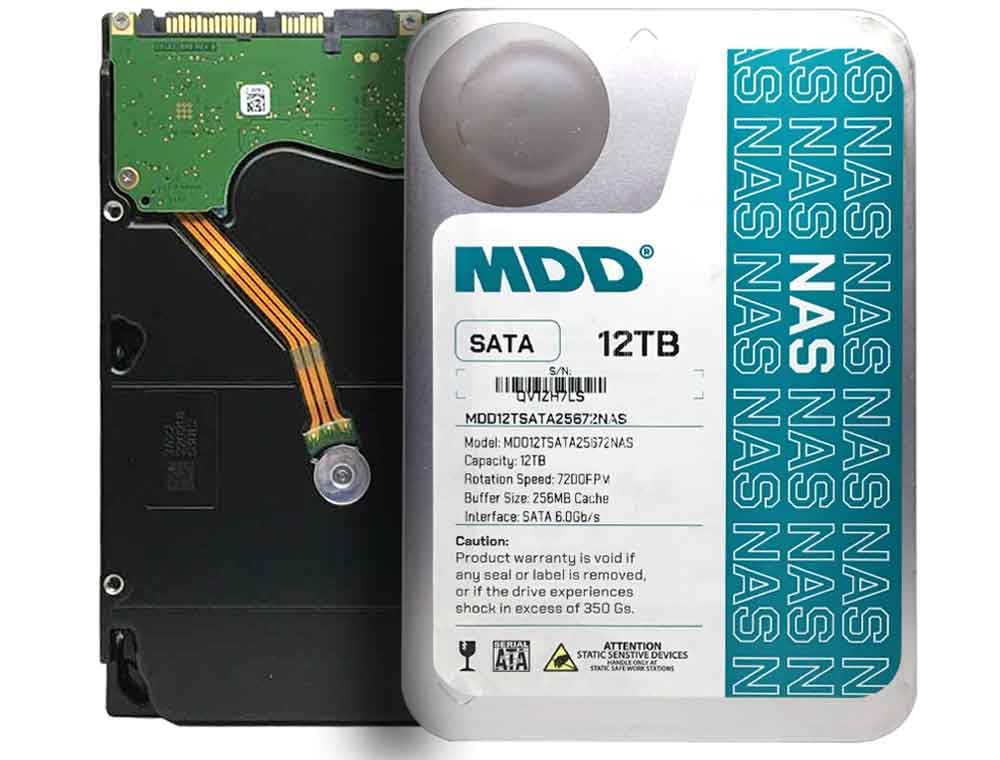 MDD (MDD12TSATA25672NAS) 12TB 7200RPM 256MB Cache SATA 6.0Gb/s 3.5inch Internal NAS Hard Drive - 5 Years Warranty (Renewed)