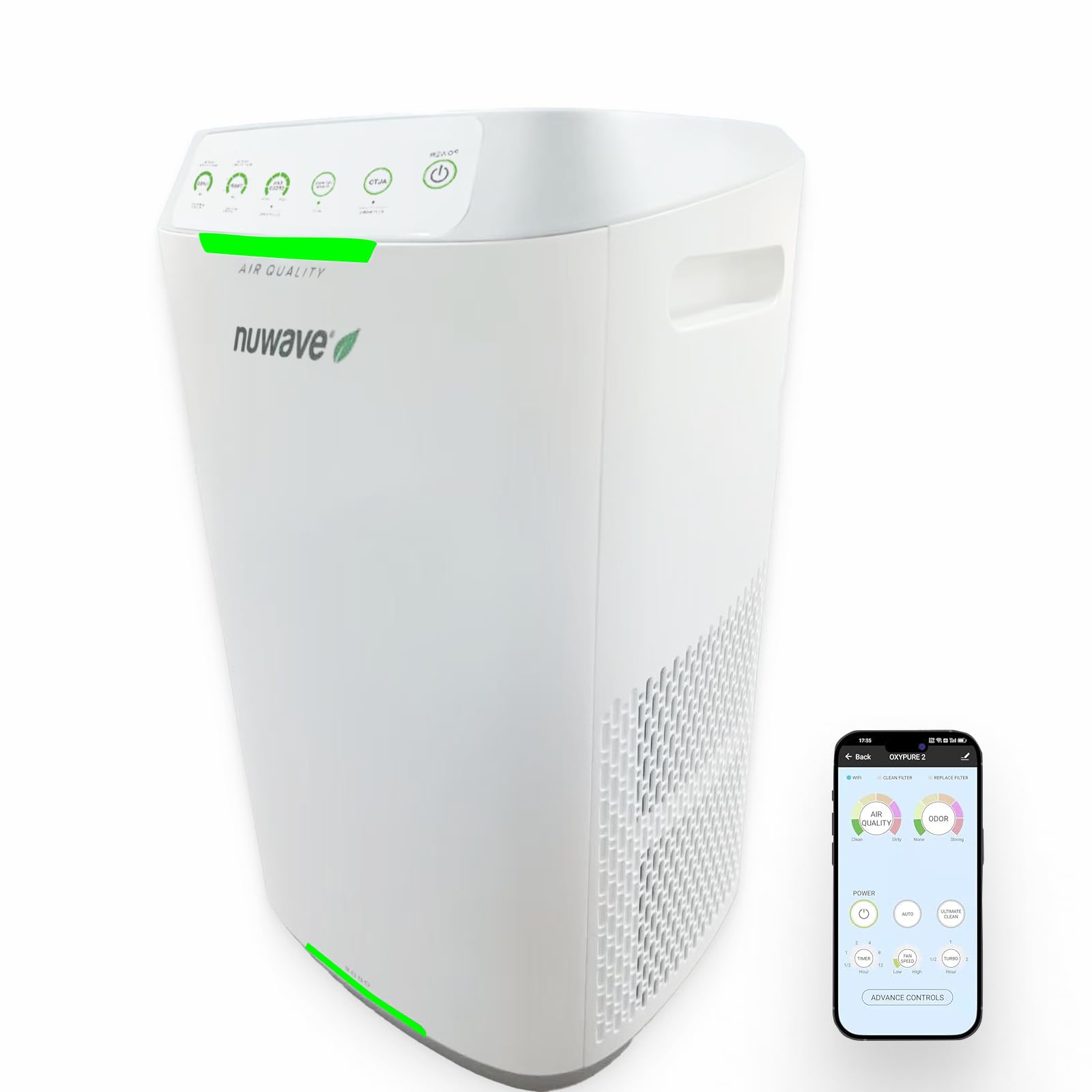 Nuwave Oxypure Zero Air Purifier with Washable Reusable Filters for Large Room | Smart Air Cleaners 99.9% Removal 0.1 Micron Particles | Dual Odor Sensor, Sleep Mode, 6 Fan Speed & Timer, App Control