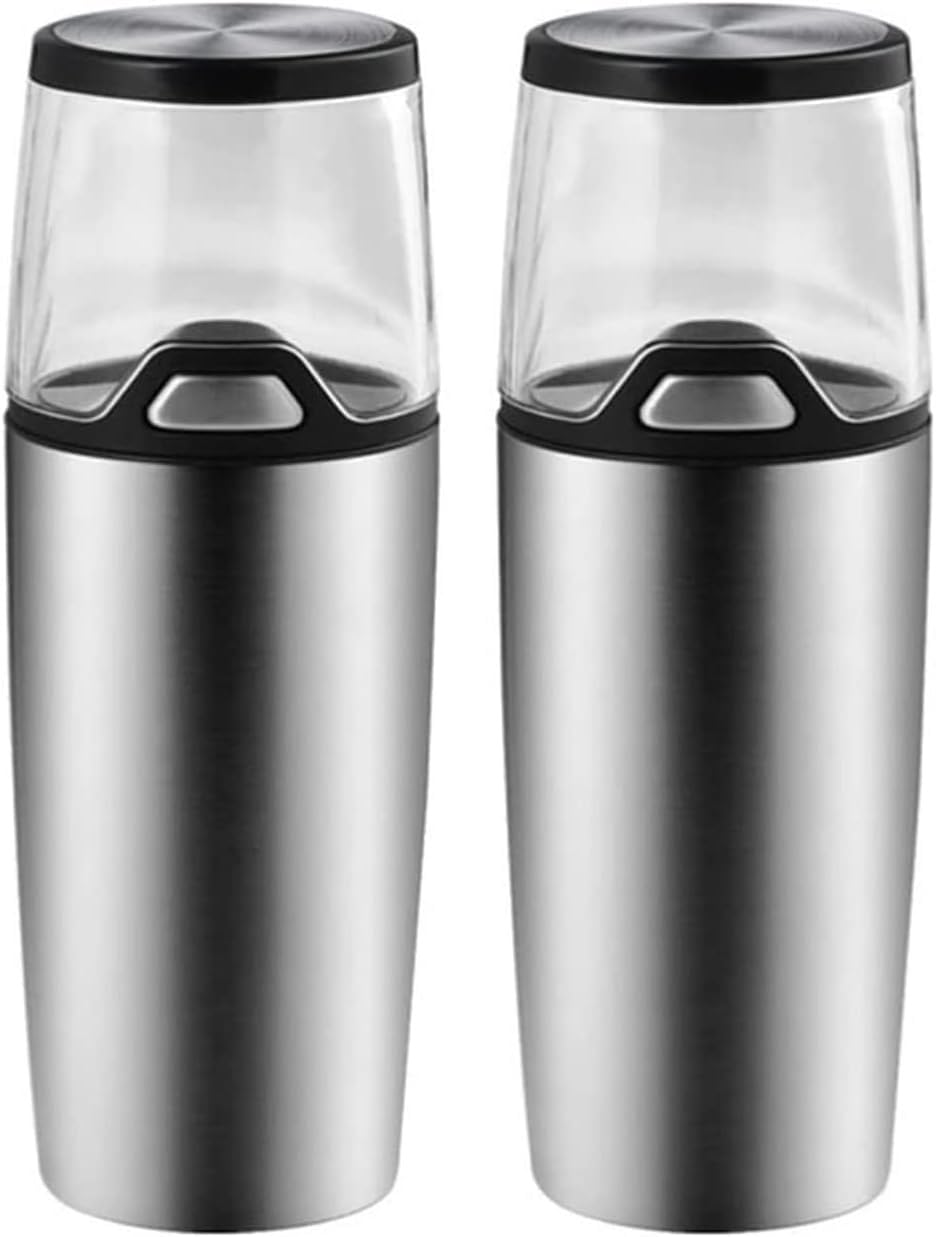 GIENEX Electric Pepper Grinder, Electric Salt Grinder, Battery Powered Automatic Salt Or Pepper, One Hand Grips Thumb Operation, Refillable