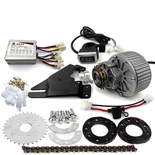 L-faster 450W Electric Bike Left Drive Conversion Kit Can Fit Most of Common Bicycle Use Spoke Sprocket Chain Drive for City Bike(24V Thumb Kit)