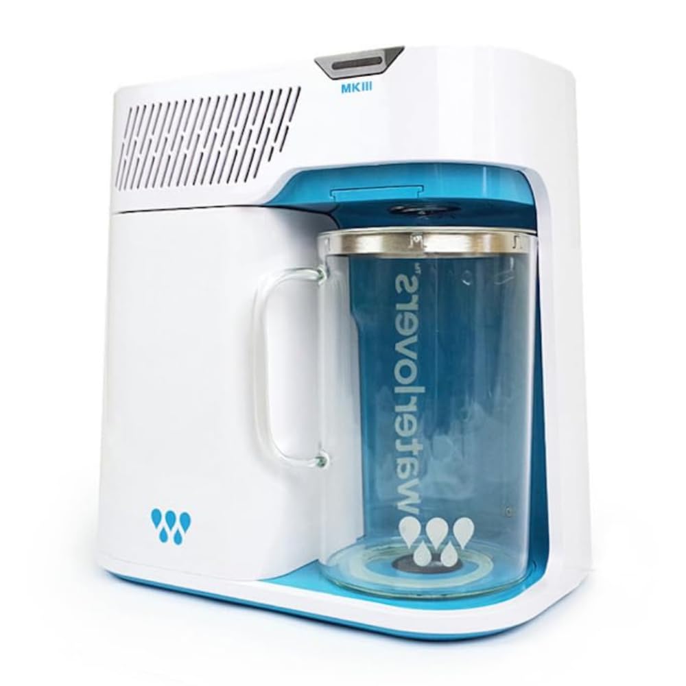 Waterlovers MKIII Countertop Water Distiller for Home - Heavy-Duty 2.8L Glass Collection Jar with Stainless Steel Lid - Advanced European Design Offers One-Touch Operation, Compact Design & More
