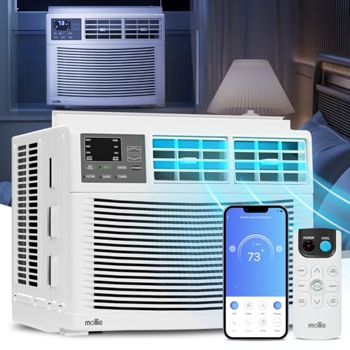 mollie Smart 8000BTU Window Air Conditioner with Wi-Fi Connected, Energy Saving AC Unit with Remote & App Control & Timer Function Ideal for Medium Rooms up to 350 Square Feet
