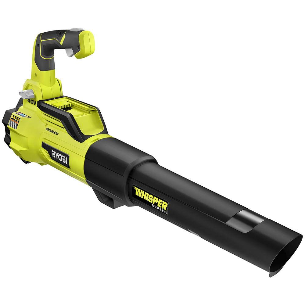 RYOBI 40-Volt Bare Tool Lithium-Ion Brushless Cordless Variable-Speed 125 MPH 550 CFM Jet Fan Leaf Blower GEN4 (Tool-Only), Green