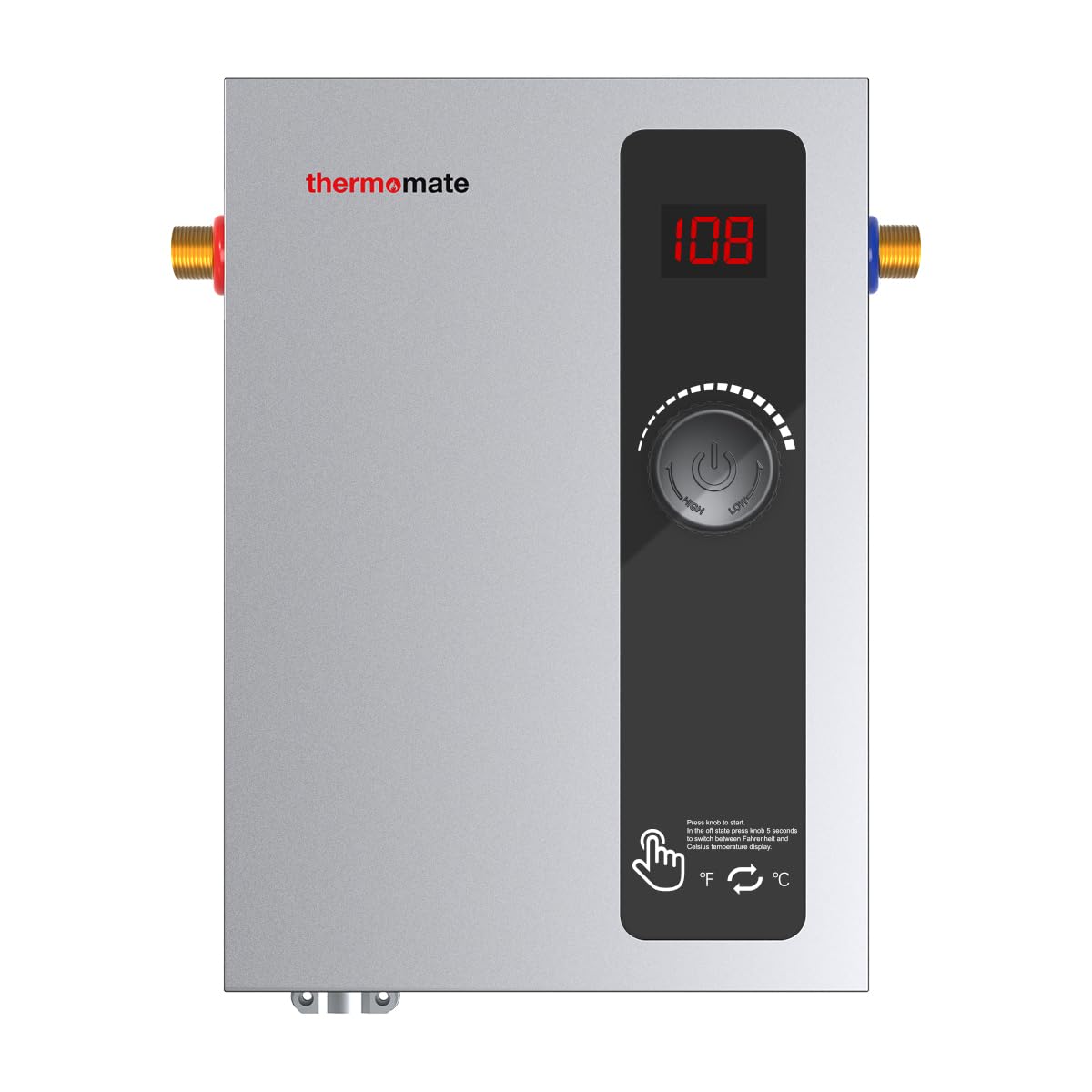 ThermoMate Tankless Water Heater Electric, 11kW at 240 Volt, On Demand Instant Hot Water Heater for Point of Use, Self-Modulating Save Energy, Save Space, 2.15GPM at 35°F Rise