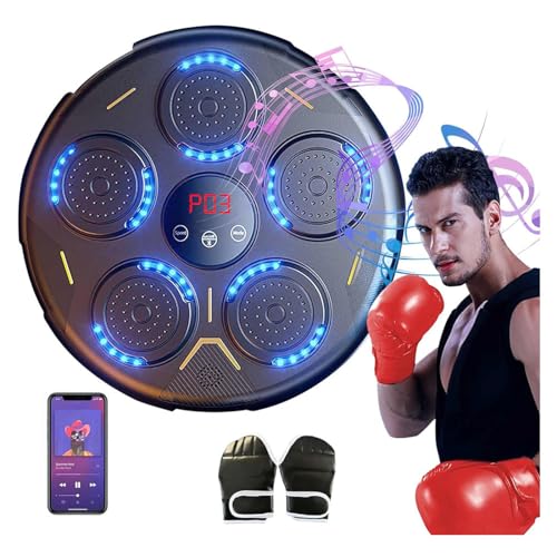 Music Boxing Training Machine with 1 Pairs of Boxing Glove, Punching Machine Can Connect to Bluetooth, Multi-Mode Adjustment Electric Boxing Machine Boxing Workout Equipment