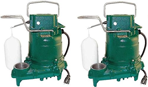 Zoeller M53 Mighty-mate Submersible Sump Pump, 1/3 Hp (2) Green