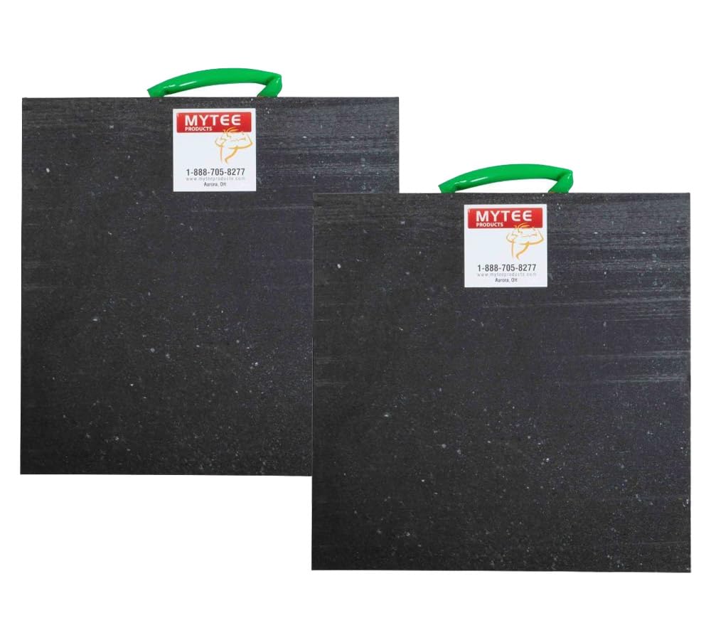 Mytee Products Medium Outrigger Pad 18" x 18" x 1.5" Thick for Crane, Wrecker, Tow Truck, Service Truck - Black (2 Pack)