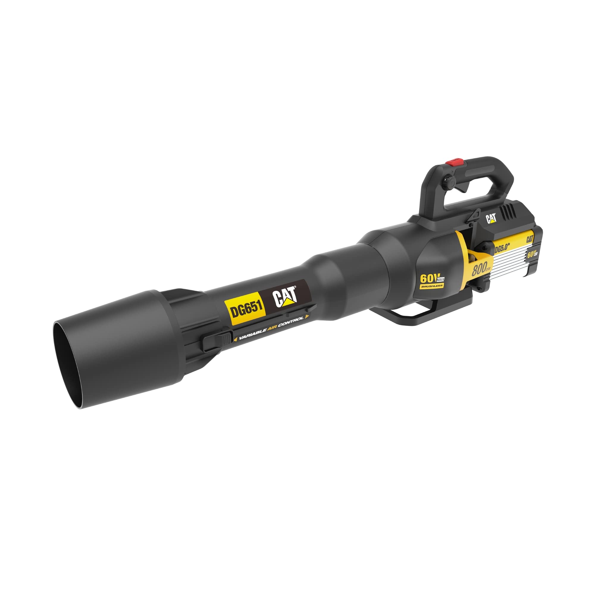 Cat® DG651.9 60V 800 CFM 170 MPH High-Powered Leaf Blower Cordless, Adjustable Speed Blowers for Lawn Care, Lightweight Cordless Leaf Blower with Variable Air Control – Tool Only