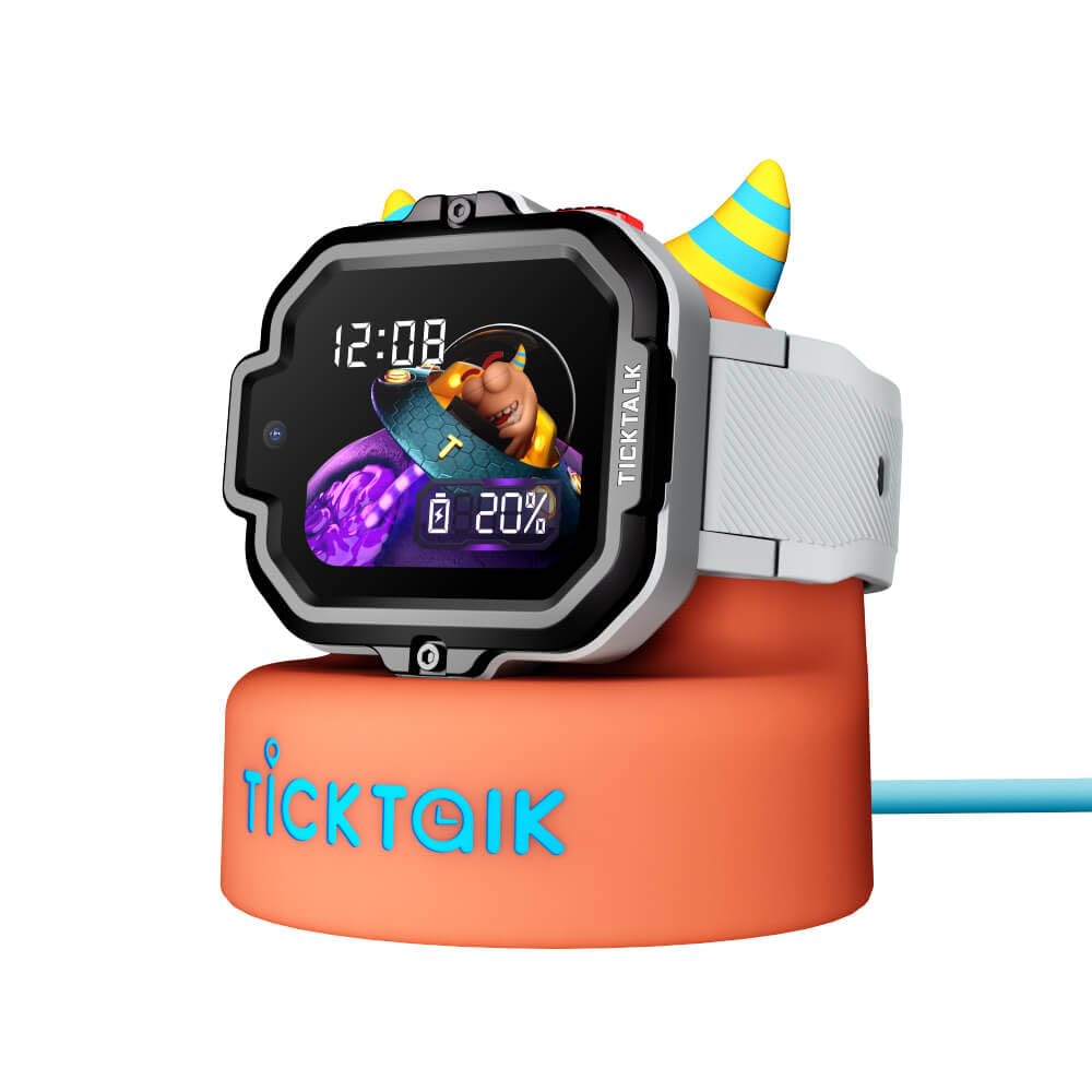TickTalk 5 Cellular Kids Smart Watch (at&T's Network) with GPS Tracker & Video Calling and Power Base Bundle - Smart Watch for Kids with Parent Apps - Smart Watch for Kids 3+