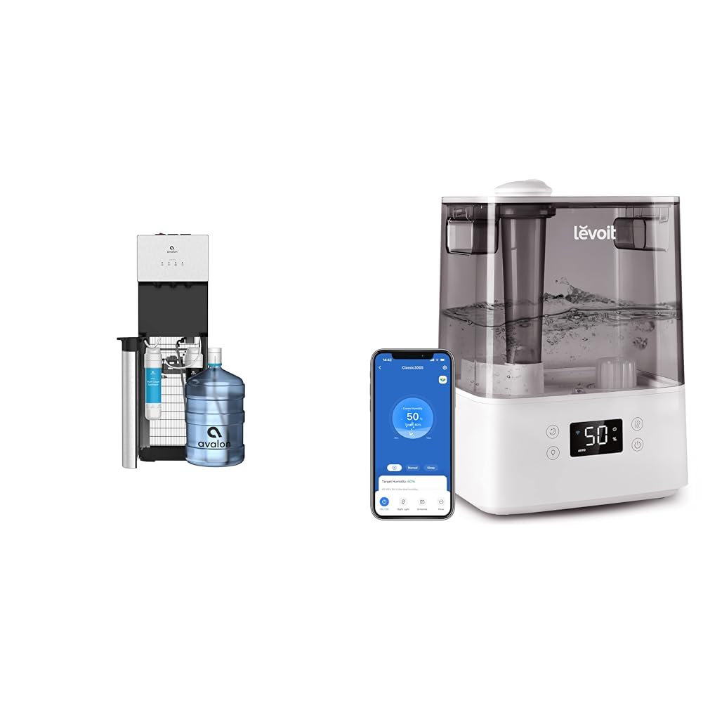 Avalon A3F Bottom Loading Water Cooler Dispenser with BioGuard & LEVOIT Humidifiers for Bedroom Large Room Home, (6L) Cool Mist Top Fill Essential Oil Diffuser