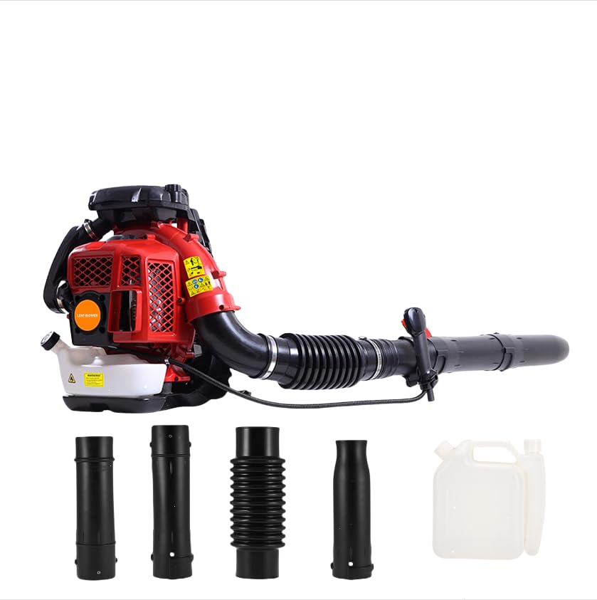 Hesitroad Backpack Leaf Blower,80CC Gas Powered 900CFM Air Volume 2.3L Oil Tank 2-Stroke Engine Backpack Blower Snow Blower for Lawn | Yard | Garden from USA Fast Arrival Red
