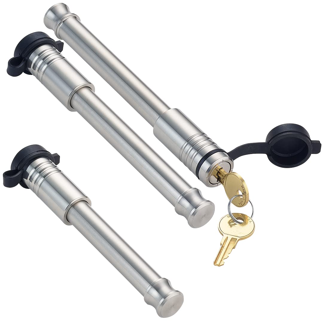 61653 | 3 Pack Mixed 2.5, Keyed Alike, B&W Hitch Locks for B&W Tow & Stow Adjustable Ball Mount 2" 10K & 2.5" 18K & 2.5" Receiver, American Made in USA, Best Truck Accessories, Heavy Duty Hitch Lock