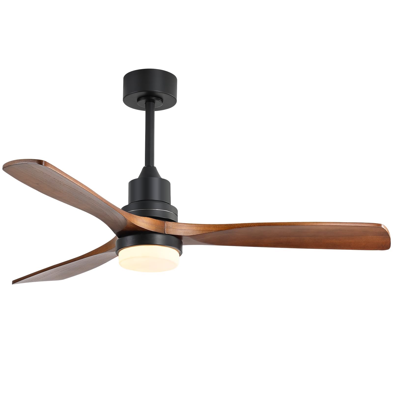 Sofucor Low Profile Ceiling Fan With Lights Remote Control 52 Inch Flush Mount Ceiling Fan Modern Wood Blade Fan For Bedroom Living Room Indoor Outdoor Farmhouse Patio, Noiseless DC Motor