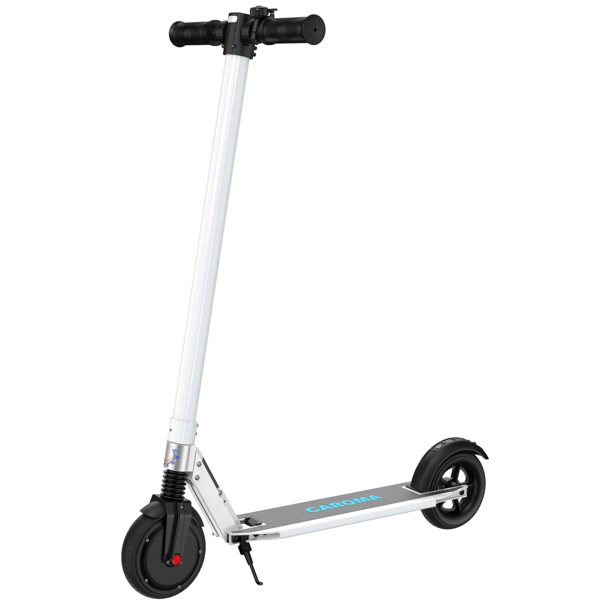 Caroma Electric Scooter Adults, E Scooter for Adults, Foldable Fast Electric Scooter for Adults & Teens, 250W Motor, 15.5 Miles Range & 15.5 Mph, 6.5" Solid Tires (White)
