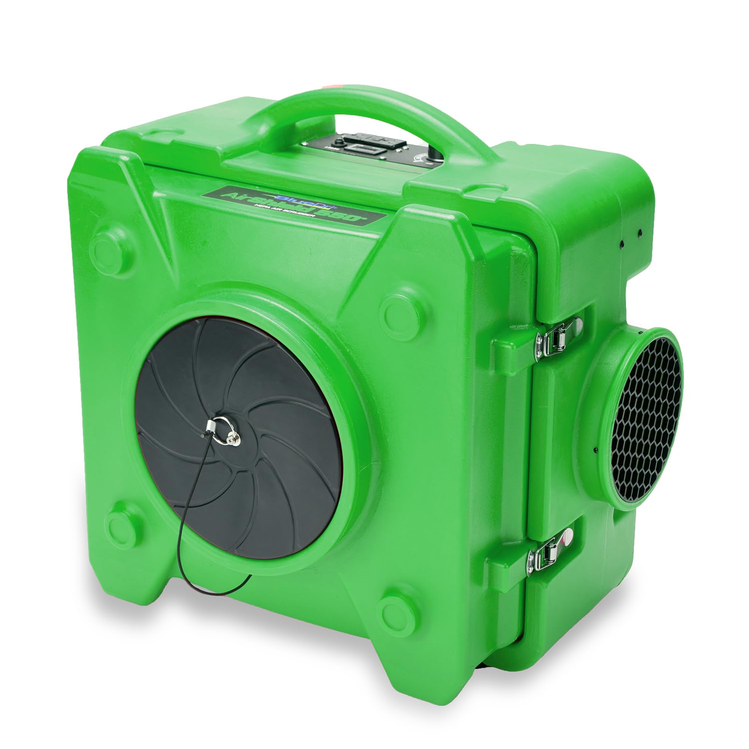 BlueDri Air Shield 550 HEPA Air Scrubber, Water Damage Restoration Equipment Air Purifier, Covers 1400 Sq. Ft, Daisy Chain Capable, For Commercial Use, Green, BD-AS-550