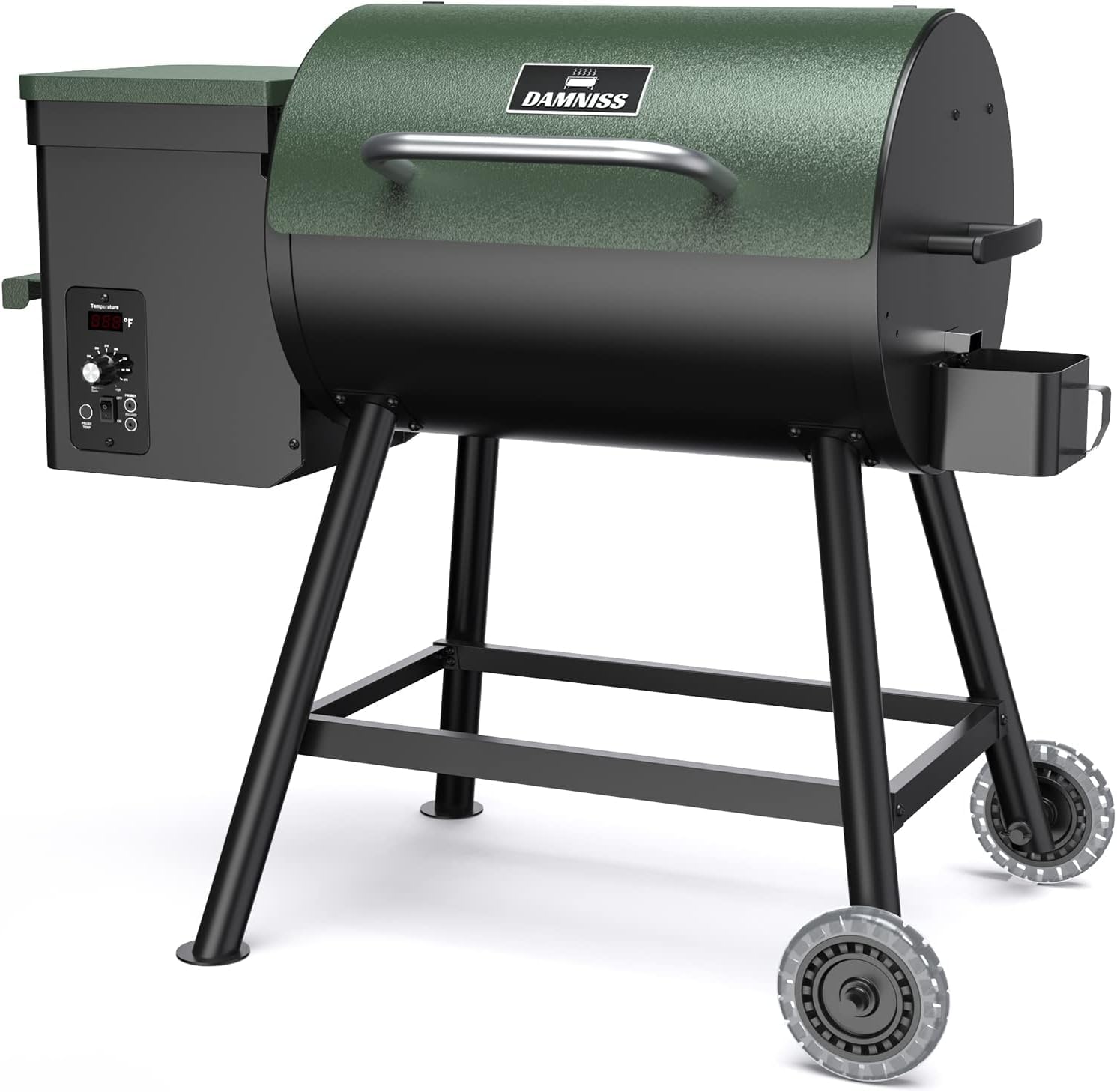 DAMNISS Grills DAPG-03 Electric Wood Pellet Smoker Grill, 456 SQ.IN Cook Area Pellet Grill with Auto Feed & PID Temperature Control (180-450°F), 8 in 1 BBQ Grill for Backyard Outdoor