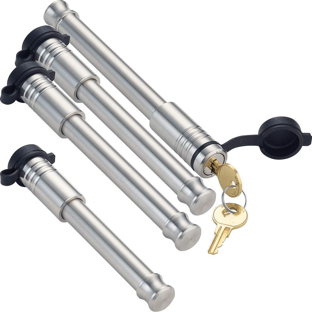 61775 | 4 Pack Mixed 2.5, Keyed Alike, B&W Hitch Locks for B&W Tow & Stow Adjustable Ball Mount 2" 10K & 2.5" 18K & 2.5" Receiver, American Made in USA, Best Truck Accessories, Heavy Duty Hitch Lock