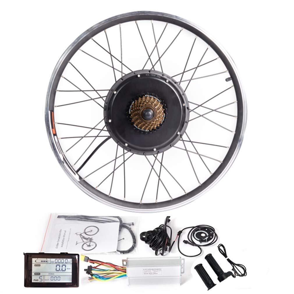 CSCbike MTB E-Bike Conversion Kit 36V 48V Mountain Electric Bicycle Rear Wheel Conversion Parts with SW900 Display Controller PAS Brake Lever(48v1000w, 29in(700c))