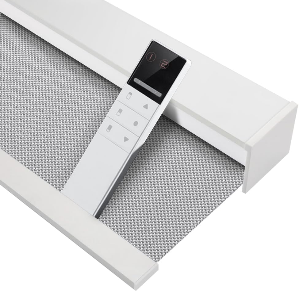 Motorized Blinds with Remote (23-95 inches) Window Roller Shade Wireless Rechargeable Motor Popular Full Blackout Sunshine Fabric for Office and Home Customize Size(82006E)