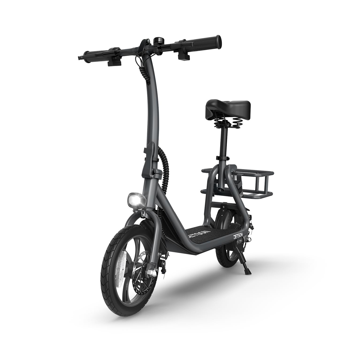 Jetson Ryder Pro Electric Scooter – Includes Rear Basket, Collapsible Handlebar, Reach Speeds Up to 20 MPH, Ages 12+, Gray, JRY350-GBL